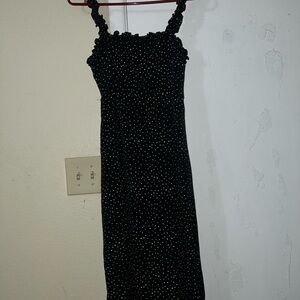 Fashion Nova Black and White Polka Dot Midi Dress